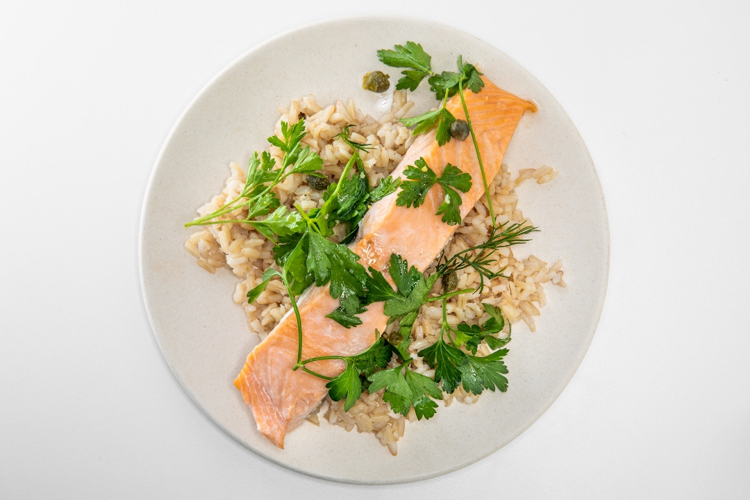Roasted Salmon w/ Caper Gremolata