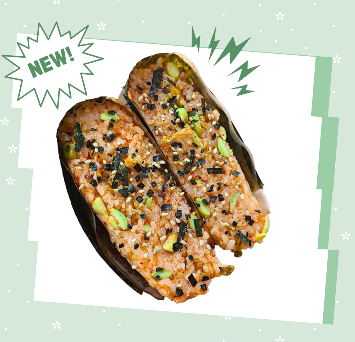 Crunchy Garlic & Edamame Riceball