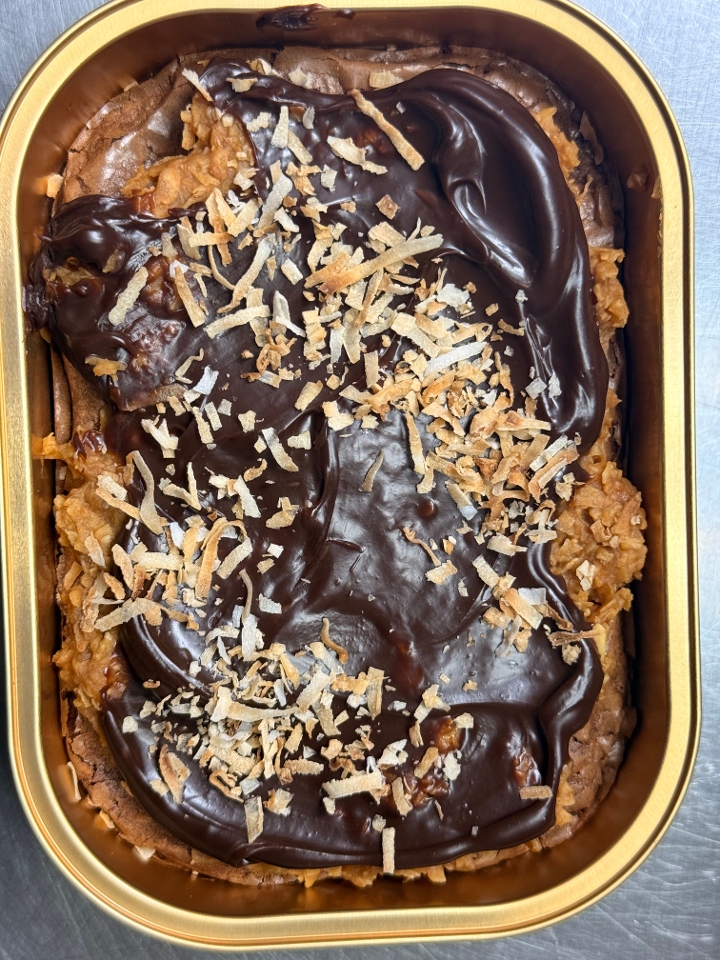 Toasted Coconut Caramel Brownie