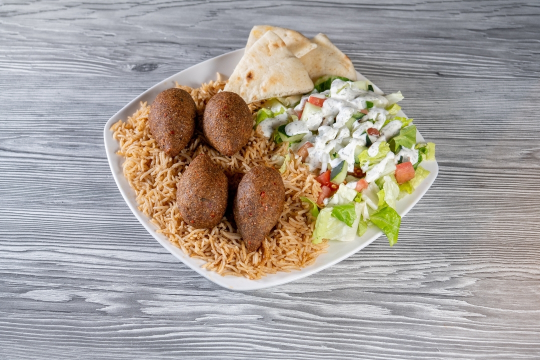 Fried Kibbeh Rice Plate